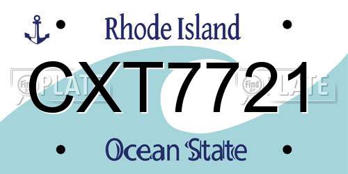 CXT7721 Rhode Island License Plate