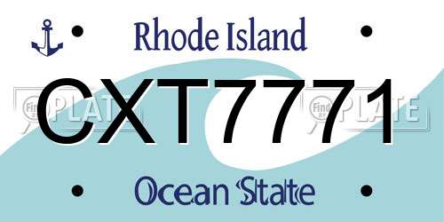 CXT7771 Rhode Island License Plate