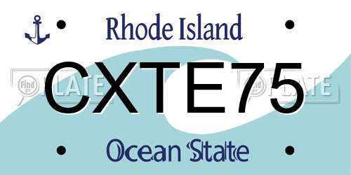 CXTE75 Rhode Island License Plate