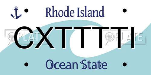 CXTTTTI Rhode Island License Plate