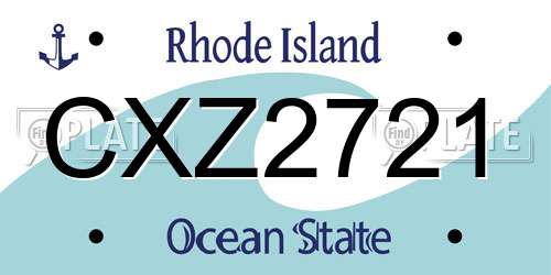 CXZ2721 Rhode Island License Plate