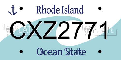 CXZ2771 Rhode Island License Plate