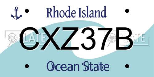 CXZ37B Rhode Island License Plate