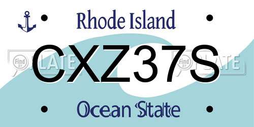 CXZ37S Rhode Island License Plate