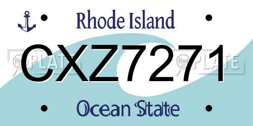 CXZ7271 Rhode Island License Plate