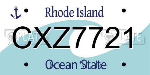 CXZ7721 Rhode Island License Plate