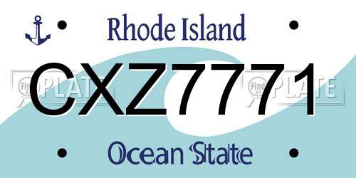 CXZ7771 Rhode Island License Plate