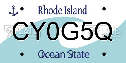 CY0G5Q Rhode Island License Plate