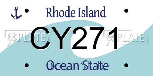 CY271 Rhode Island License Plate