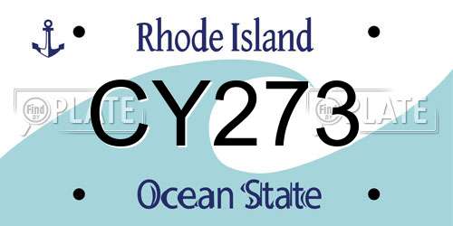 CY273 Rhode Island License Plate