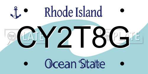 CY2T8G Rhode Island License Plate