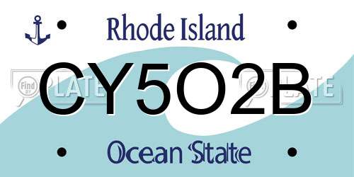 CY5O2B Rhode Island License Plate