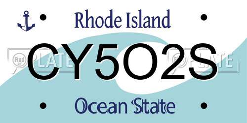 CY5O2S Rhode Island License Plate