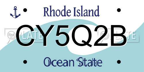 CY5Q2B Rhode Island License Plate