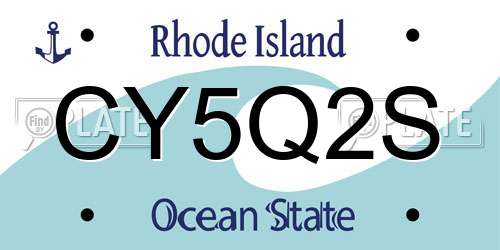 CY5Q2S Rhode Island License Plate