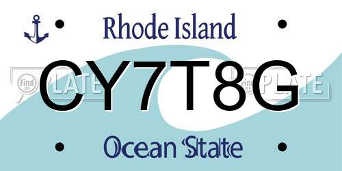 CY7T8G Rhode Island License Plate