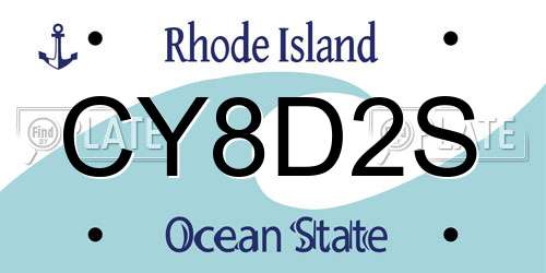 CY8D2S Rhode Island License Plate
