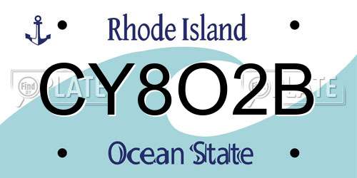 CY8O2B Rhode Island License Plate