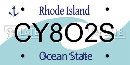 CY8O2S Rhode Island License Plate