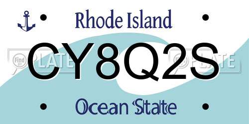 CY8Q2S Rhode Island License Plate
