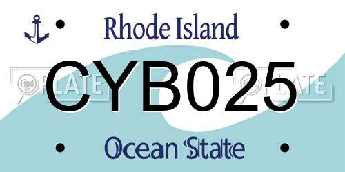 CYB025 Rhode Island License Plate