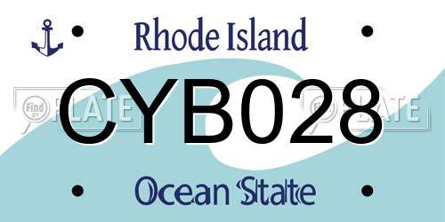 CYB028 Rhode Island License Plate