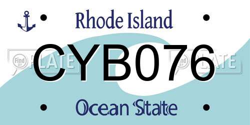 CYB076 Rhode Island License Plate