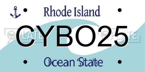 CYBO25 Rhode Island License Plate