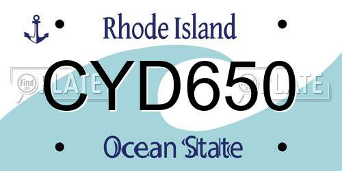 CYD650 Rhode Island License Plate