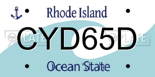 CYD65D Rhode Island License Plate