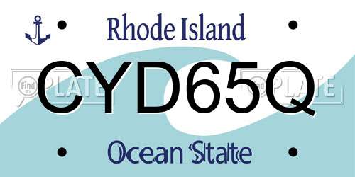 CYD65Q Rhode Island License Plate