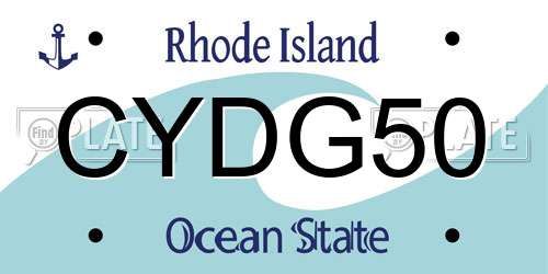 CYDG50 Rhode Island License Plate