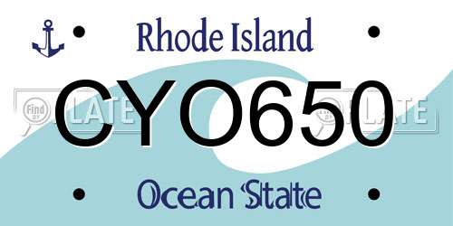 CYO650 Rhode Island License Plate