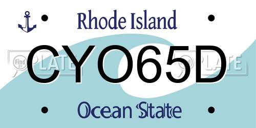 CYO65D Rhode Island License Plate