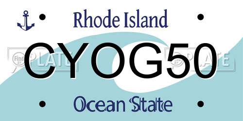 CYOG50 Rhode Island License Plate