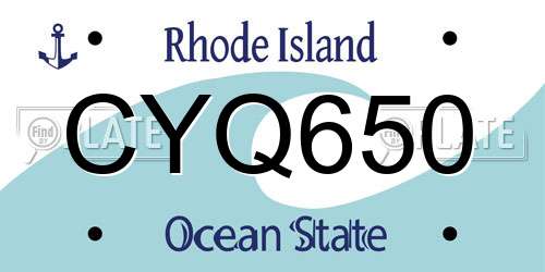 CYQ650 Rhode Island License Plate
