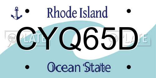 CYQ65D Rhode Island License Plate