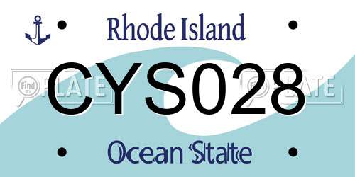 CYS028 Rhode Island License Plate