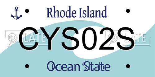 CYS02S Rhode Island License Plate
