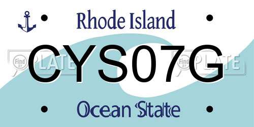 CYS07G Rhode Island License Plate