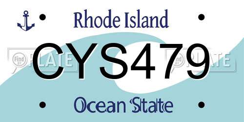 CYS479 Rhode Island License Plate