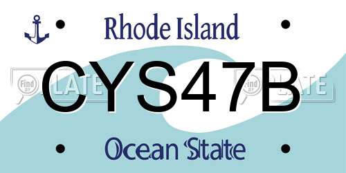 CYS47B Rhode Island License Plate