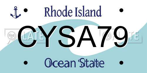 CYSA79 Rhode Island License Plate