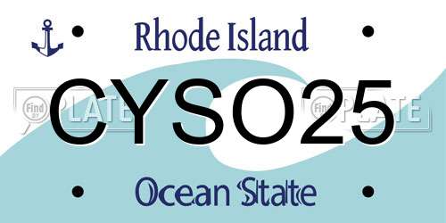 CYSO25 Rhode Island License Plate