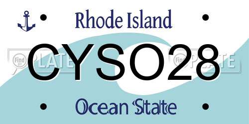 CYSO28 Rhode Island License Plate