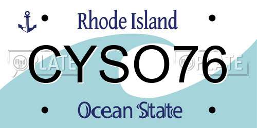 CYSO76 Rhode Island License Plate
