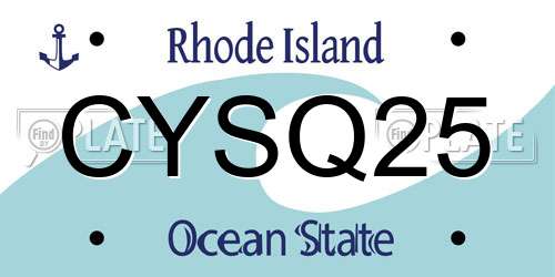 CYSQ25 Rhode Island License Plate