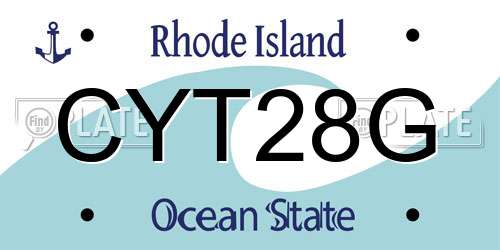CYT28G Rhode Island License Plate