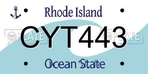 CYT443 Rhode Island License Plate