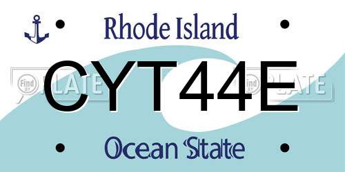 CYT44E Rhode Island License Plate